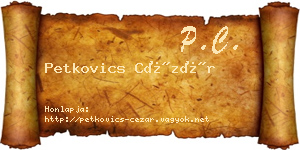 Petkovics Cézár névjegykártya
